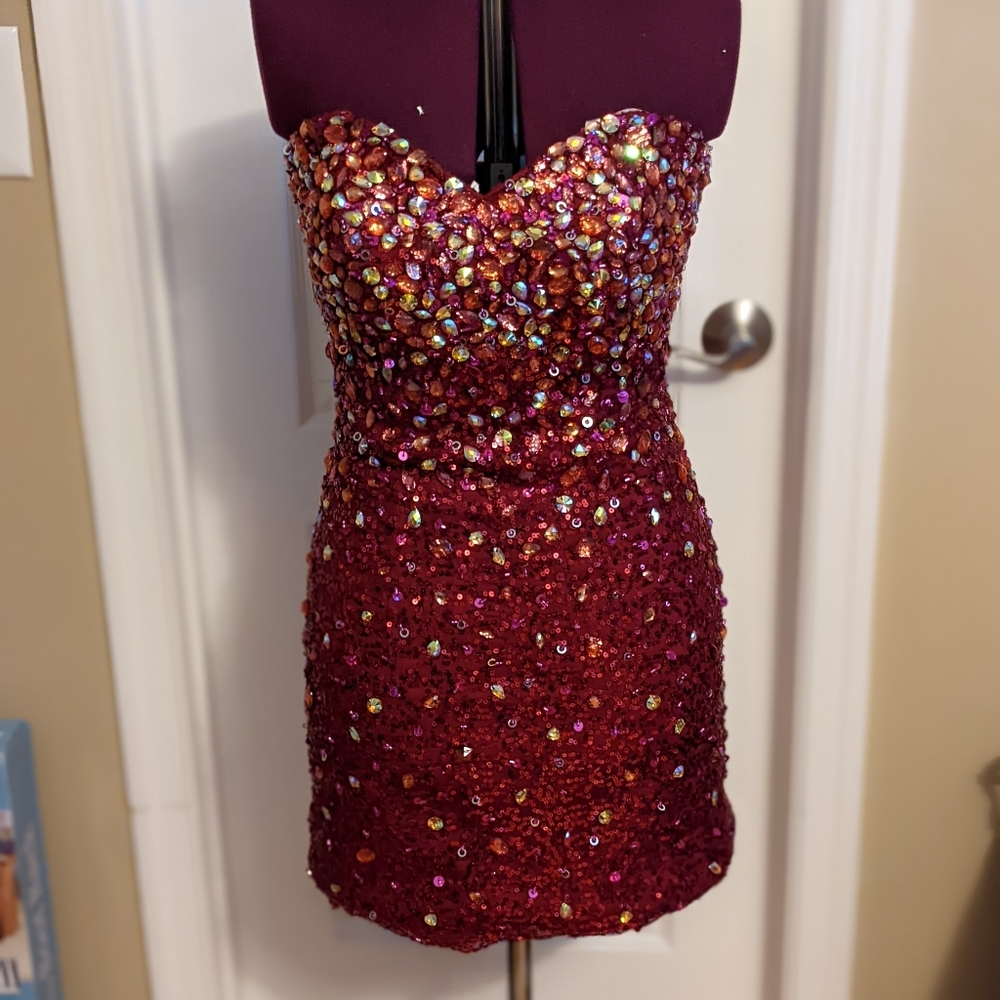 Vienna Burgundy Cocktail Dress